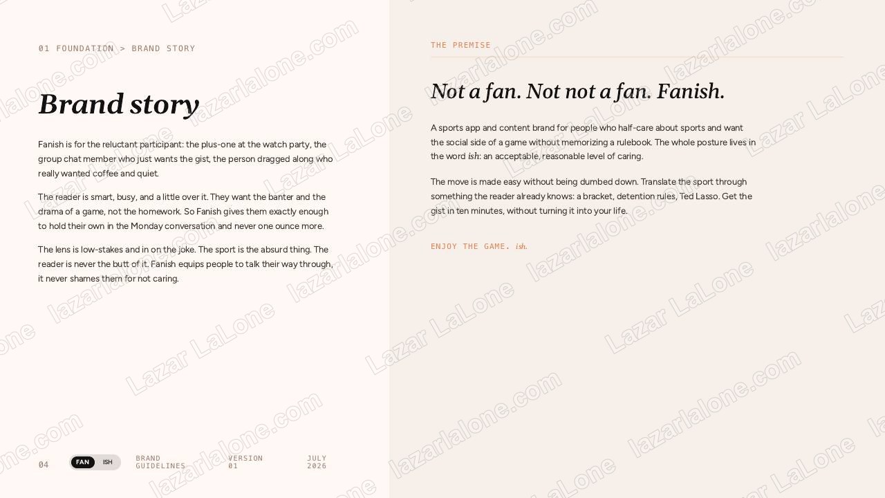 Fanish brand guidelines, page 4
