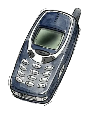 A hand-drawn Nokia phone