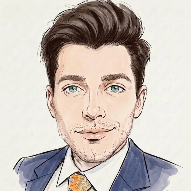 Portrait of Lazar LaLone, ink and watercolor.